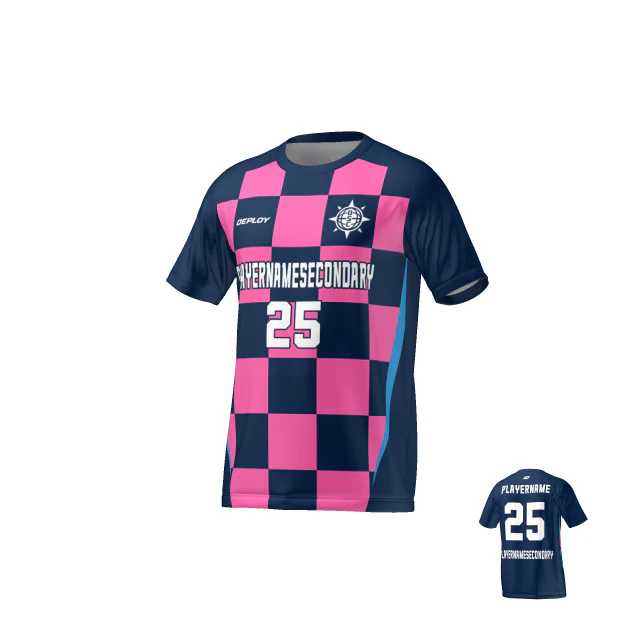 Flight Jersey Checkers - Navy & Pink - Image 3